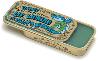 Lip Licking spearmint flavored organic natural lip balm in vintage slider tin packaging
