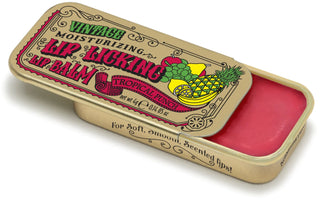 Lip Licking troopical punch flavored organic natural lip balm in vintage slider tin packaging