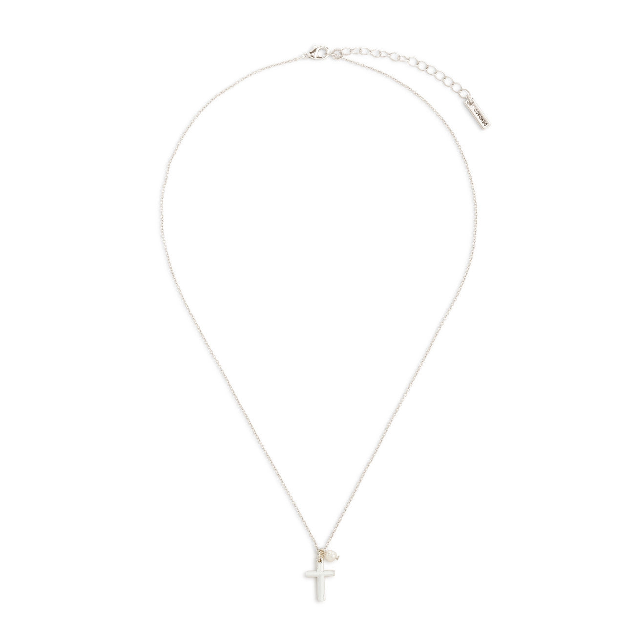 Silver Dainty Cross Prayer Necklace